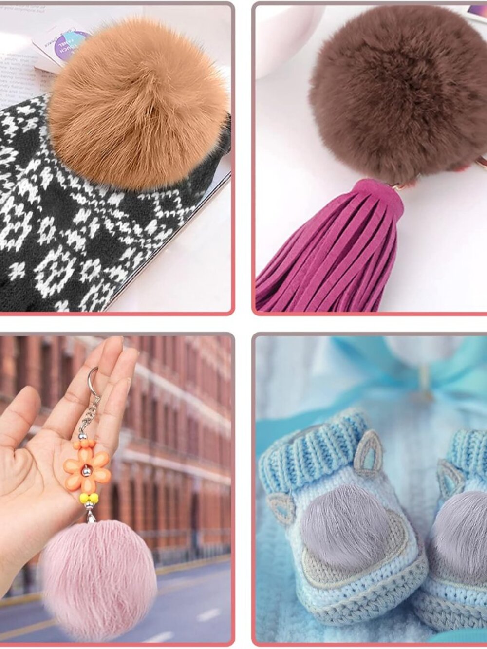 30 Pieces Faux Fur Pom Pom Balls Fluffy Pom Pom with Elastic Loop Pom Pom for Ha - Picture 7 of 7